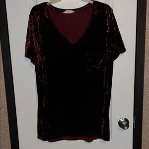Burgundy Velvet Legging Tee